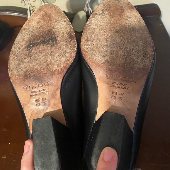 Vince Black Leather Mules - Picture 6 of 7